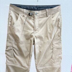 prAna Born From Experience 6-Pocket Zipped Off Leg Hiking Pants Size 34X32